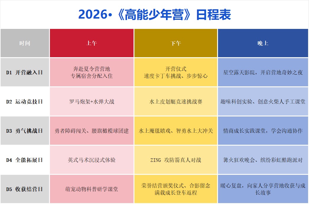 日程表